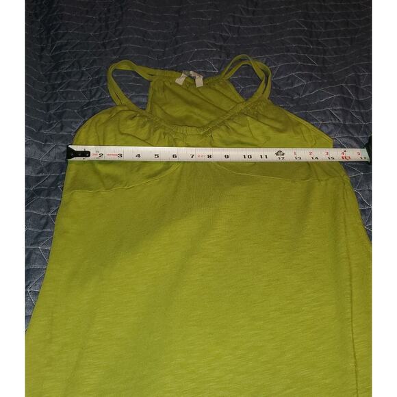 Athleta Size S Lime Green Double Strap Racerback Athletic Dress Shelf Bra V Neck - Picture 7 of 12